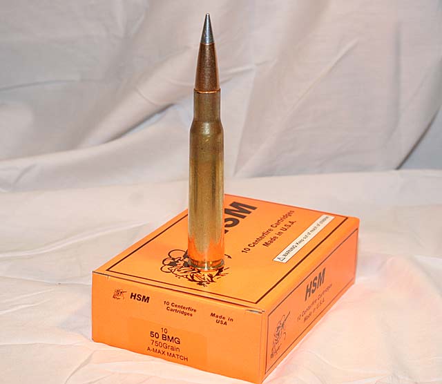 50 BMG 750 Grain A-Max 10 Rounds by Hornady